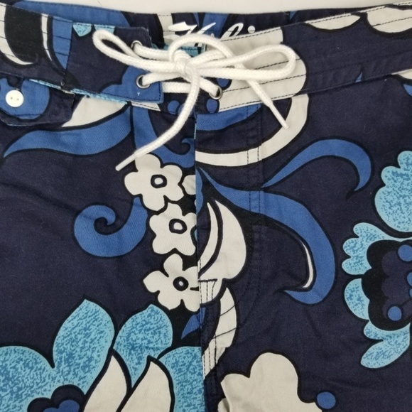 HOBIE BY HURLEY-  Men’s Size 32 Hybrid COTTON WALK/BOARD SHORTS- Floral Blue - Picture 4 of 14